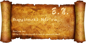 Bugyinszki Nóra névjegykártya